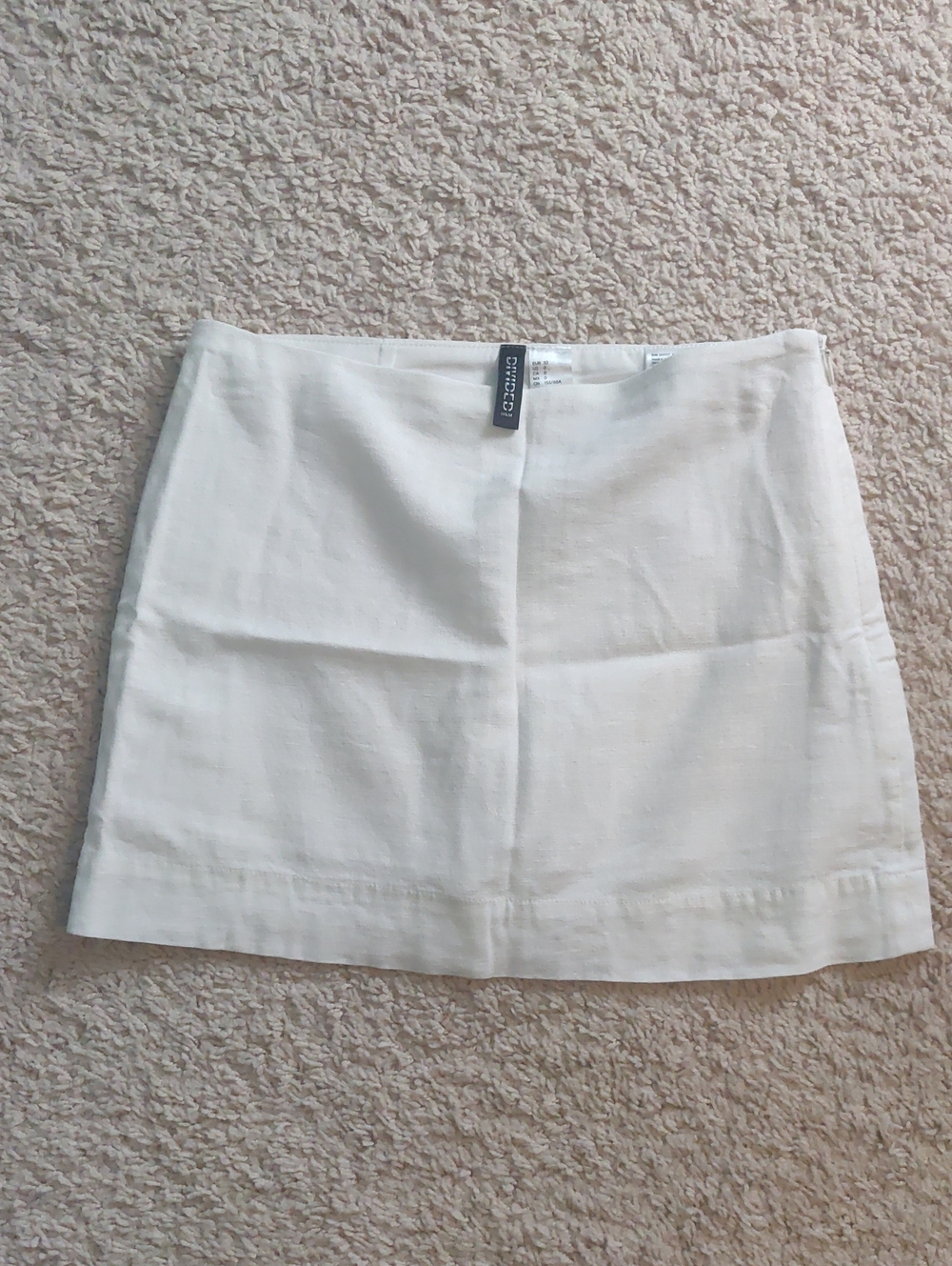 H&M DIVIDED White Mini Linen Blend Skirt With Shorts